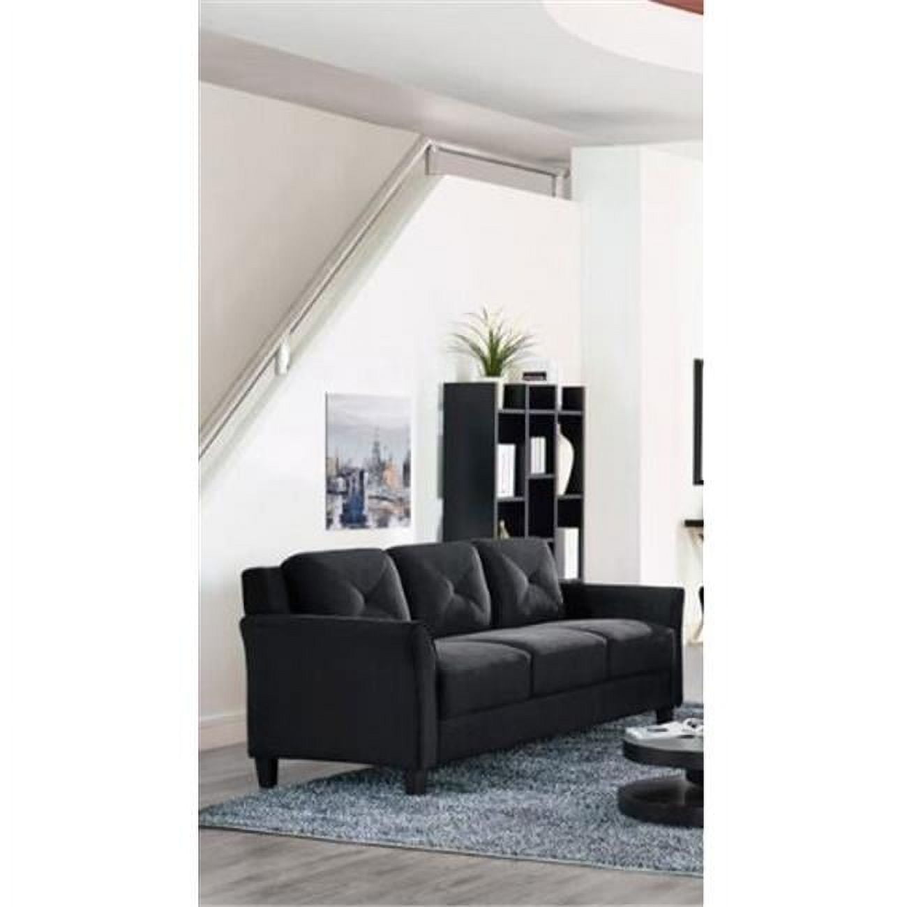 Lifestyle solutions hartford microfiber sofa in black deals