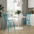 thumbnail image 1 of Lifestyle Solutions Chester Cross-Back Metal Dining Set of 2 Chairs, Blue, 1 of 14
