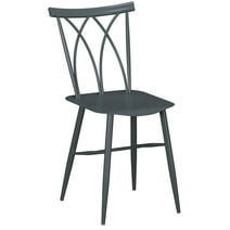 Lifestyle Solutions Chester Cross-Back Metal Dining Set of 2 Chairs, Grey