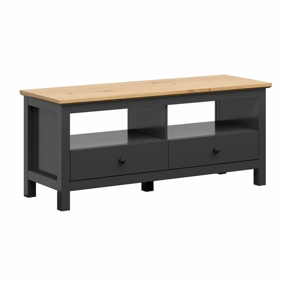 Lifestyle Solutions Coventry Traditional TV Stand for TVs up to 55" Maximum Screen Size, Dark Gray Finish Wood
