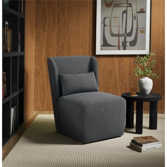 Lifestyle Solutions Ellway Modern Accent Chair, Charcoal Fabric