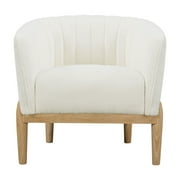 Lifestyle Solutions Falstead Mid-Century Modern Accent Chair, Ivory Boucle Fabric