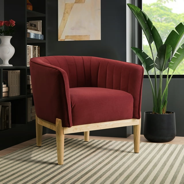Lifestyle Solutions Falstead MidCentury Modern Accent Chair, Red