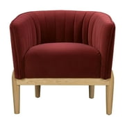 Lifestyle Solutions Falstead Mid-Century Modern Accent Chair, Red Velvet Fabric