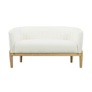 Lifestyle Solutions Falstead Mid-Century Modern Loveseat, Ivory Boucle Fabric