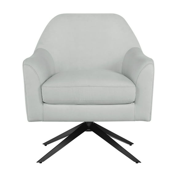 Lifestyle Solutions Fenix Art Deco Style Swivel Accent Chair, Light Gray