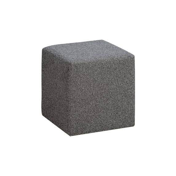 Lifestyle Solutions Garner Square Ottoman, Gray Sherpa Fabric
