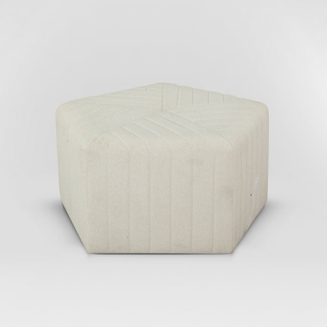 Lifestyle Solutions Gentry Pentagonal Ottoman, Snow White Fabric
