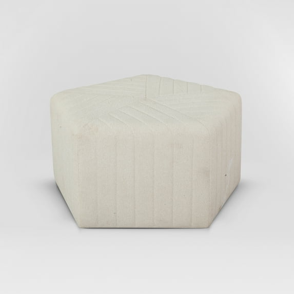 Lifestyle Solutions Gentry Pentagonal Ottoman, Snow White Fabric