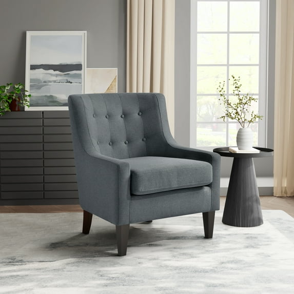 Lifestyle Solutions Hailey Traditional Accent Chair, Charcoal Fabric