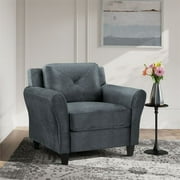 Lifestyle Solutions Harvard Chair in Dark Gray Microfiber Upholstery