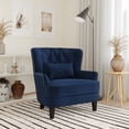 thumbnail image 1 of Lifestyle Solutions Lille Wingback Chair, Navy Blue Fabric, 1 of 10