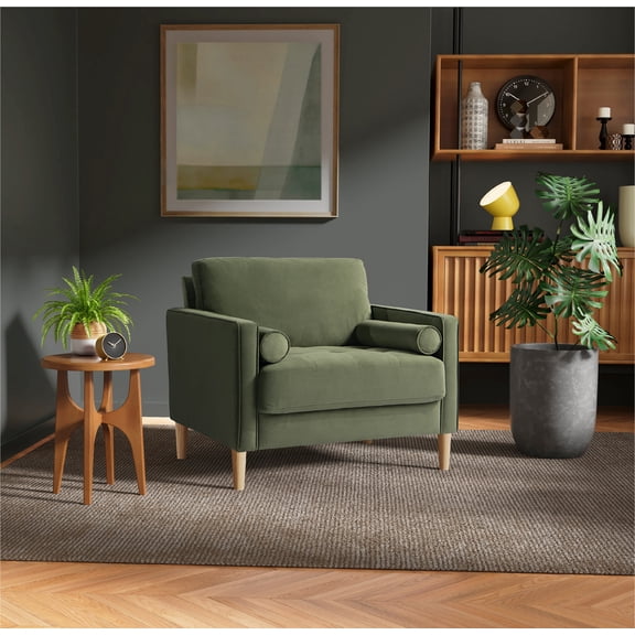 Lifestyle Solutions Lorelei Lounge Chair, Olive Fabric