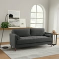 thumbnail image 1 of Lifestyle Solutions Lorelei Mid-Century Modern Cushion Back Upholstered Sofa, Heather Gray Fabric, 1 of 9