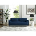 thumbnail image 1 of Lifestyle Solutions Lorelei Mid-Century Modern Cushion Back Upholstered Sofa, Navy, 1 of 10