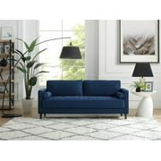 Lifestyle Solutions Lorelei Mid-Century Modern Cushion Back Upholstered Sofa, Navy