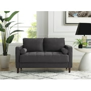 Lifestyle Solutions Lorelei Mid-Century Modern Loveseat, Blue Fabric