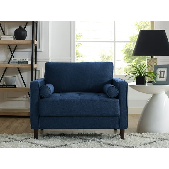 Lifestyle Solutions Lorelei Oversized Chair, Navy Blue Fabric