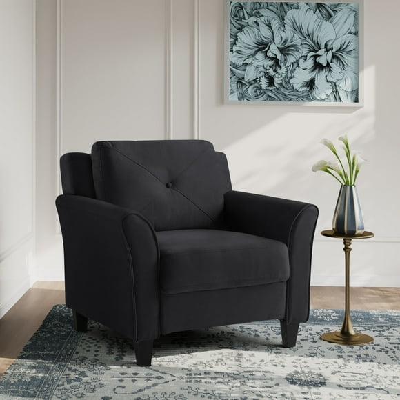 Lifestyle Solutions Taryn Club Chair, Black Fabric