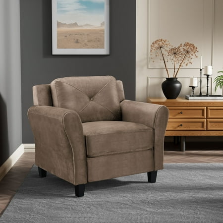 Lifestyle Solutions Taryn Club Chair, Brown Fabric