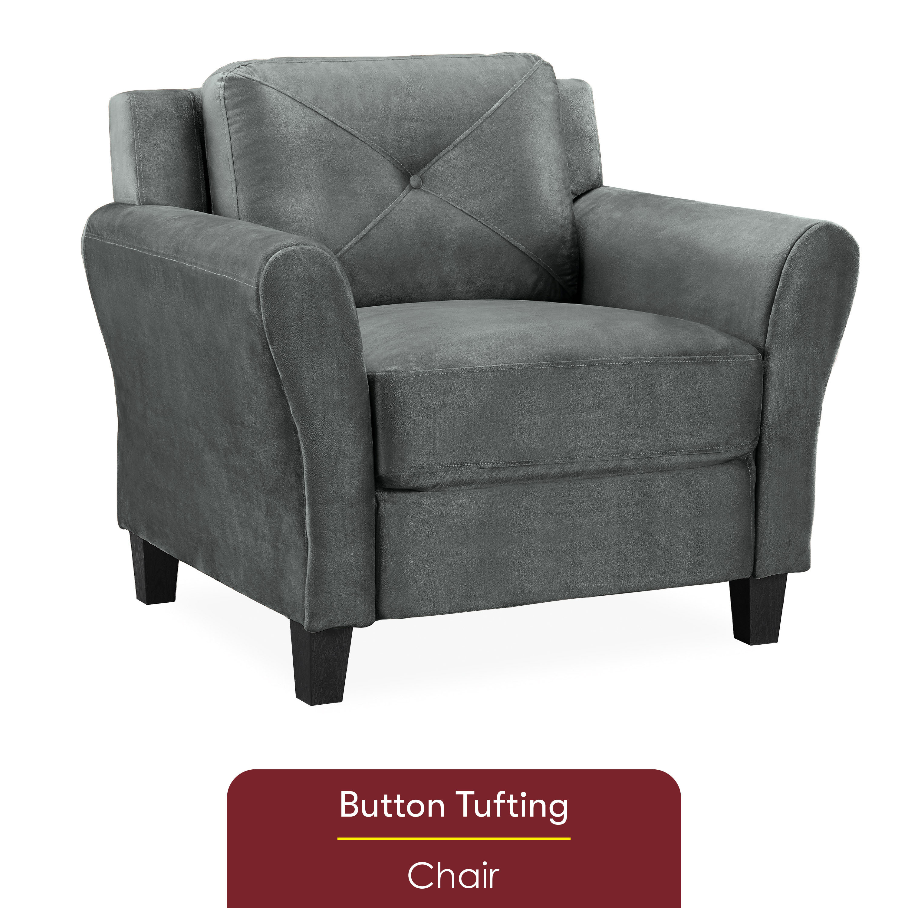 Lifestyle Solutions Taryn Club Chair, Dark Gray Fabric - image 1 of 16