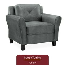 Lifestyle Solutions Taryn Club Chair, Dark Gray Fabric