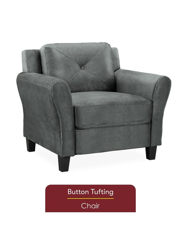 Lifestyle Solutions Taryn Club Chair, Dark Gray Fabric