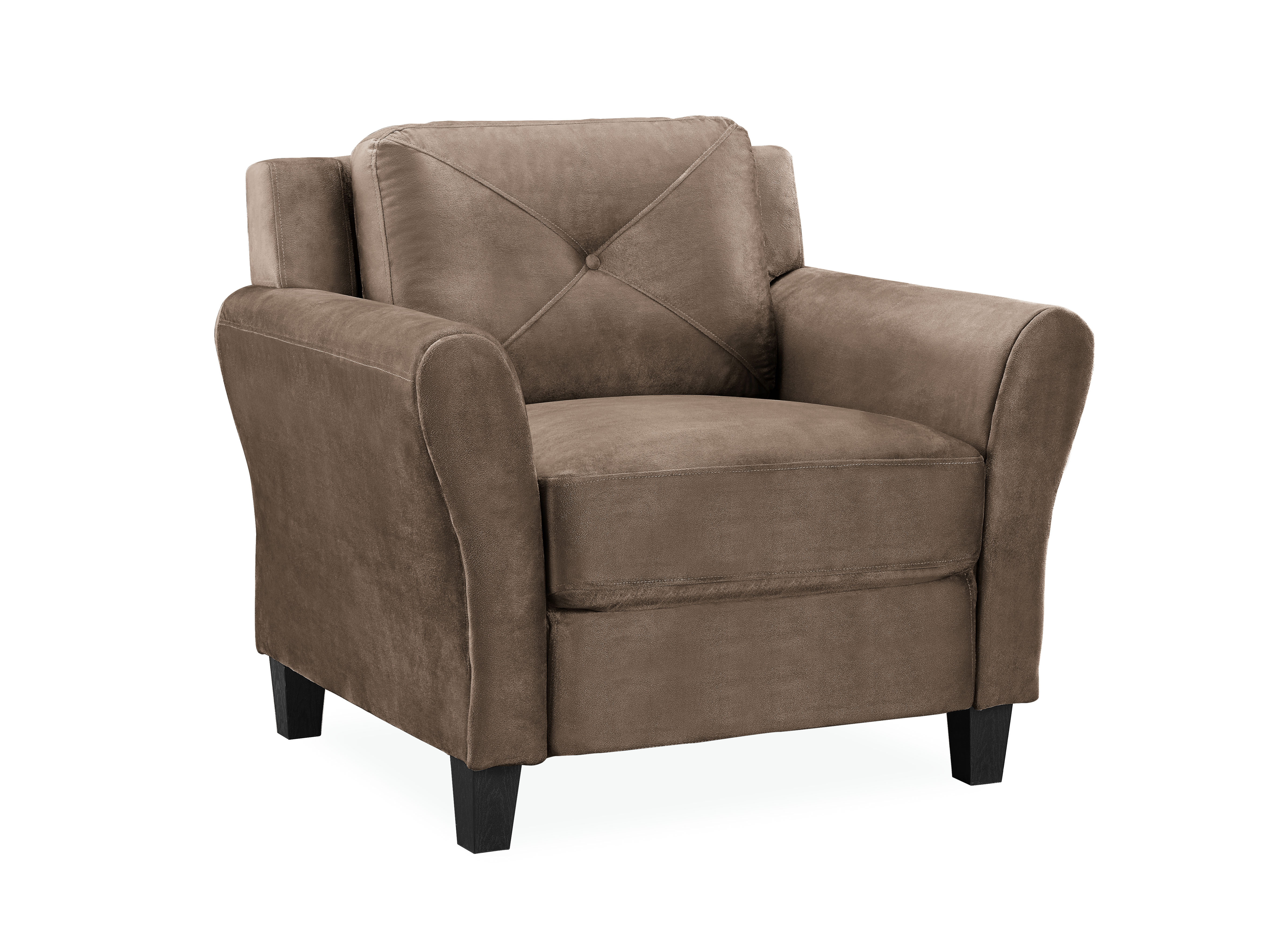 Lifestyle Solutions Taryn Lounge Chair with Rolled Arms, Brown Polyester Fabric - image 1 of 16