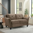 thumbnail image 1 of Lifestyle Solutions Taryn Loveseat with Rolled Arms, Brown Fabric, 1 of 8