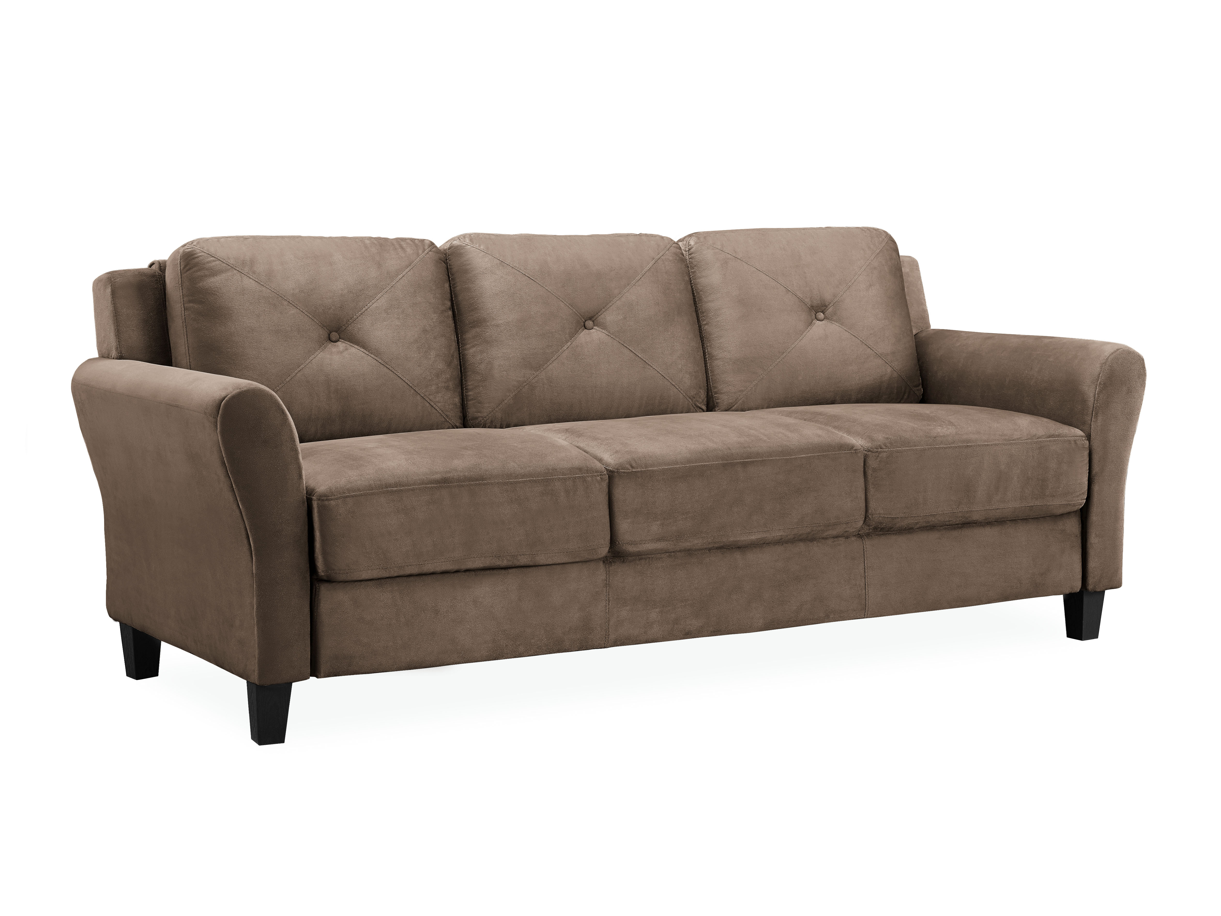 Lifestyle Solutions Taryn Traditional Sofa with Rolled Arms, Brown Fabric - image 1 of 12