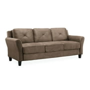 Lifestyle Solutions Taryn Traditional Sofa with Rolled Arms, Brown Fabric