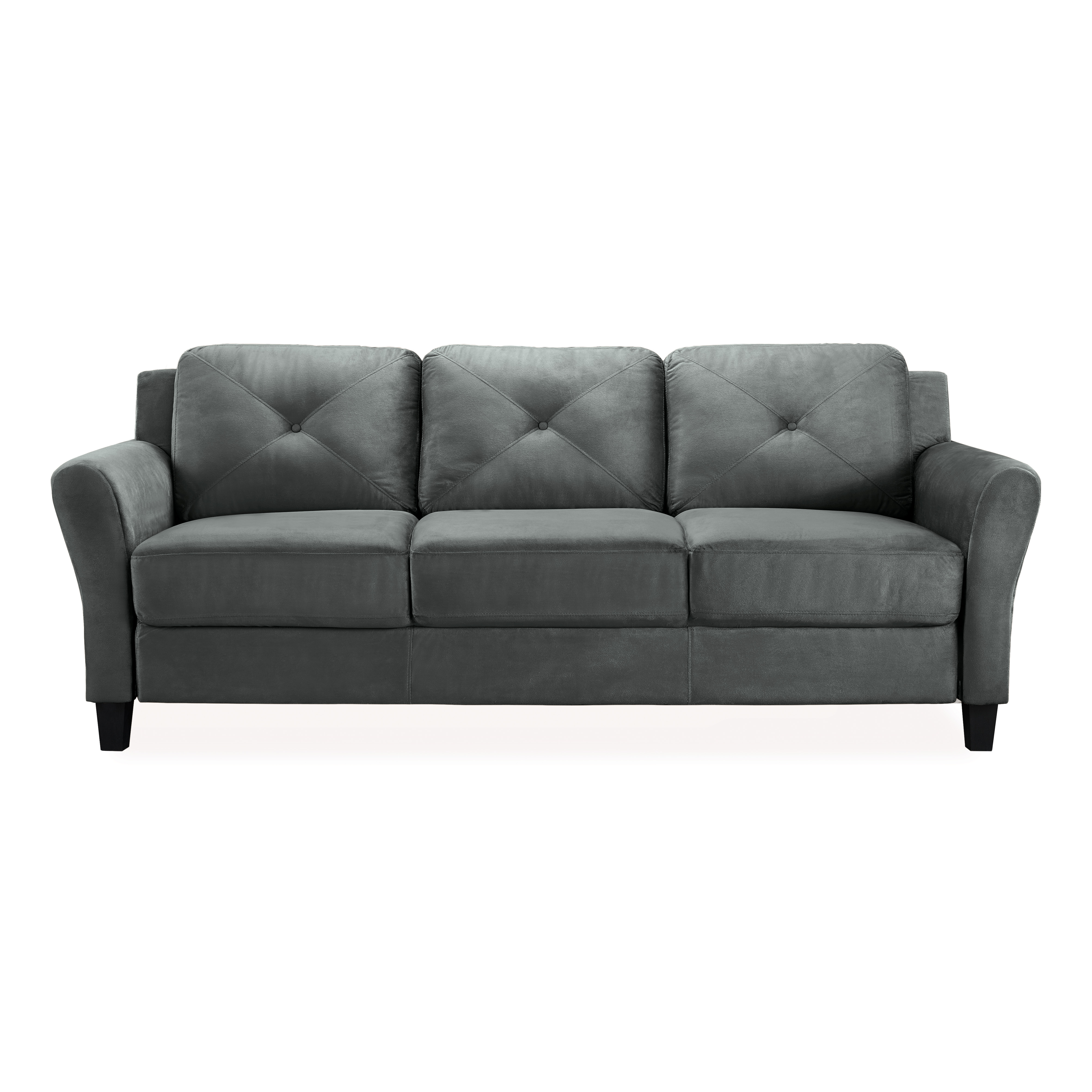 Lifestyle Solutions Taryn Traditional Sofa with Rolled Arms, Dark Gray Fabric - image 1 of 8