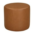 thumbnail image 1 of Lifestyle Solutions Warren Round Ottoman, Brown Faux Leather, 1 of 5