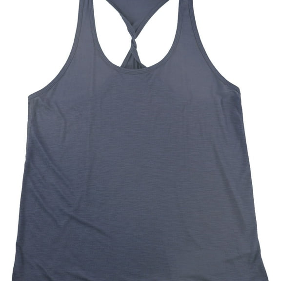 Lifestyle and Movement Womens Toni Twist Racerback Tank Top, Blue, Small