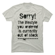 Lifestyle is out of stock (black) Mens Silver Cream Graphic Tee - Design By Humans  L