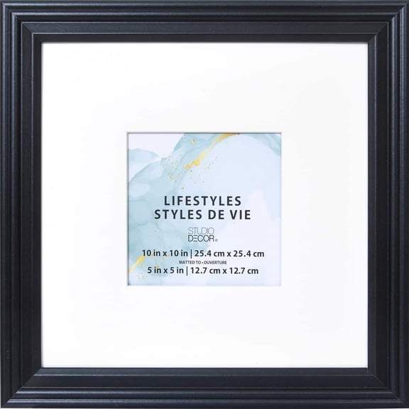 Studio Decor Lifestyles 5" x 5" Black Square Frame with Mat