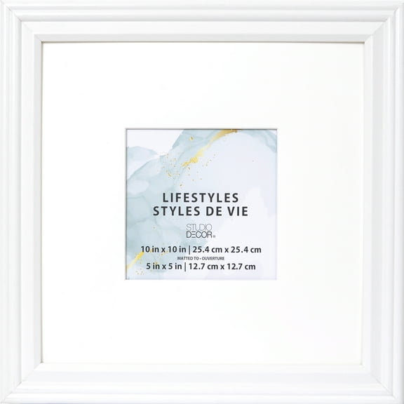 Lifestyles 5" x 5" White Square Frame with Mat by Studio Decor