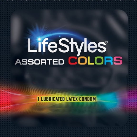 Lifestyles Assorted Colors + Brass Lunamax Pocket Case, Premium Lubricated Latex Condoms-12 Count