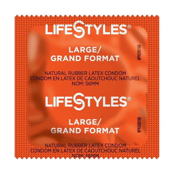 Lifestyles Large (Formerly KYNG) + Silver Lunamax Pocket Case, Large Sized Lubricated Latex Condoms-24 Count