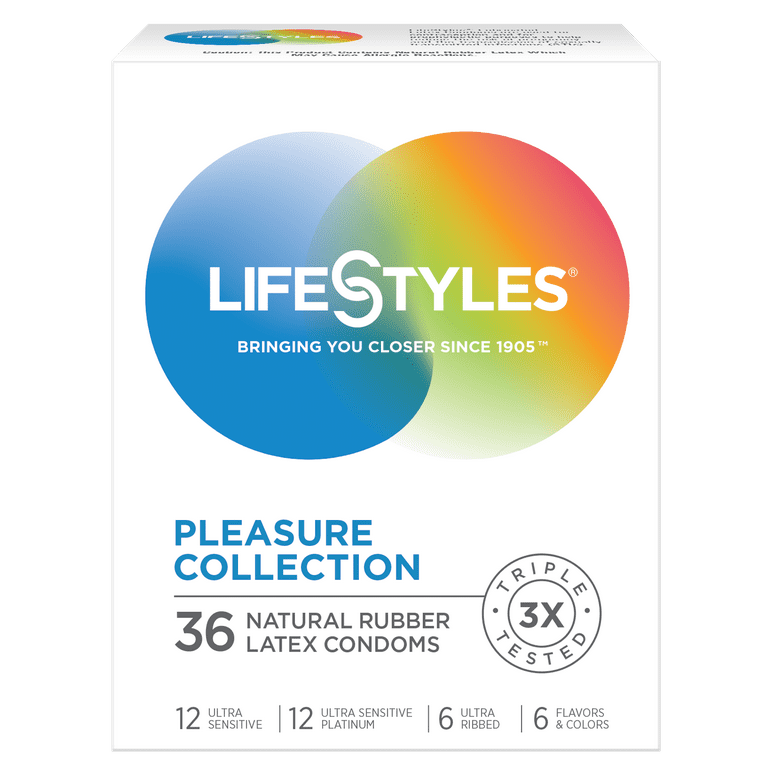 Lifestyles Pleasure Collection Assorted Lubricated Latex Condoms, 36 Count  HSA/FSA Eligible - Walmart.com