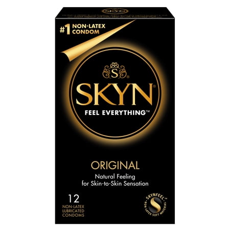 Lifestyles SKYN Original + Brass Lunamax Pocket Case, Premium NON-LATEX Polyisoprene Lubricated Condoms-12 Count (Retail)