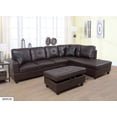thumbnail image 1 of Lifestyles Sectional 3 PC Brown Faux Leather Right -Facing Chaise Storage Ottoman, 1 of 4