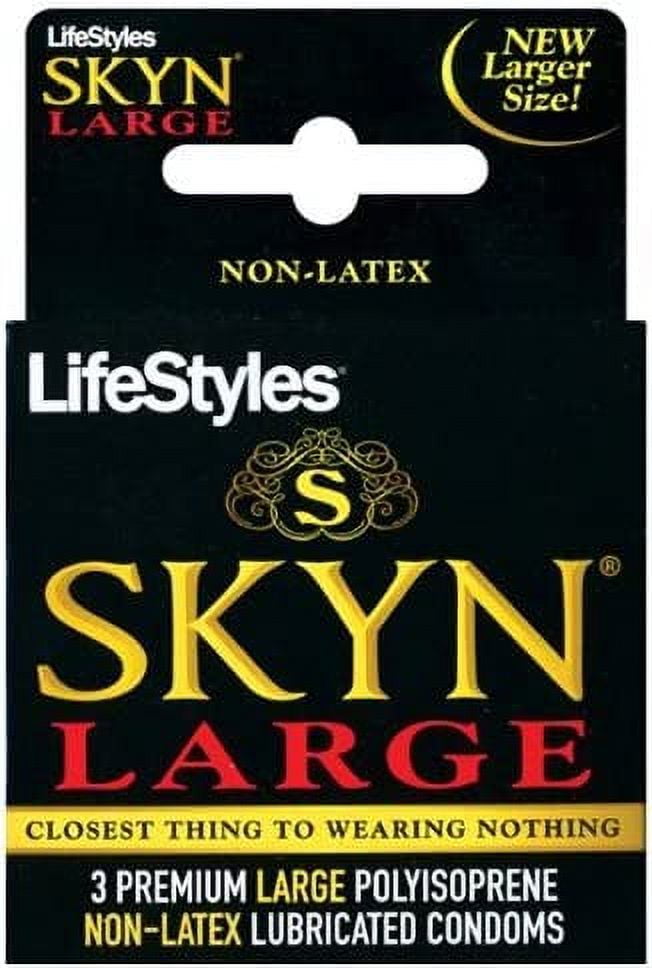 Lifestyles Skyn Non-Latex Lubricated Condoms, Large - 3 ea