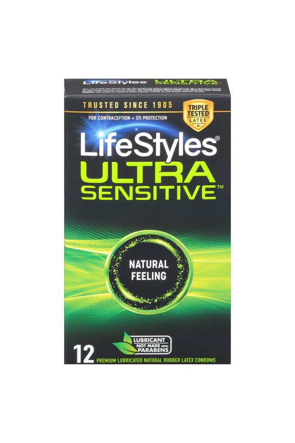 Ultra Sensitive Lubricated Latex Condoms, 12 Count