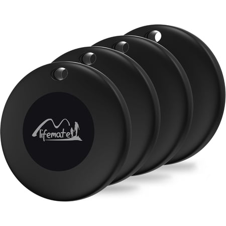 Lifetag Tracker for Android, Bluetooth ng Tag for Google Find My Device (Find Hub) App, Item Finder Locator for Keys, Luggage, Backpack, Purse (BLK, 4PCS)