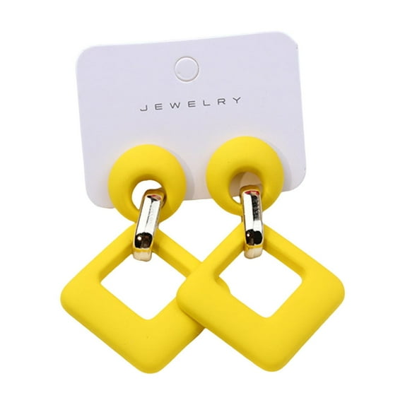 Lifetechs 1 Pair Geometric Drop Earrings Square Hollow Design Earrings Lightweight Deform-resistant Jewellery Gift for Mom Sister Girlfriend