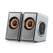 Lifetechs 1 Pair USB 3.5mm Wired Deep Bass Stereo Surround Speakers for Desktop Computer