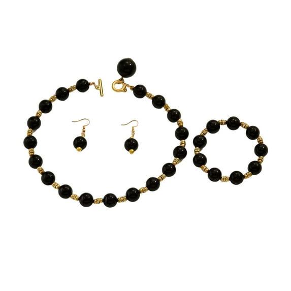 Lifetechs 1Set Women Jewelry Set Faux Pearl Earrings Necklace Bracelet Contrast Color Rhinestone Decor Polished Prom Party Wedding Party Bride Jewelry