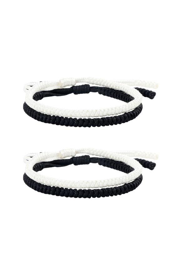2 Pcs Bracelets Hand-woven Braided Rope Adjustable Woven Bracelet Symbolic Colors for Meaningful Unity Symbol Blessings Connections Wrist Jewelry
