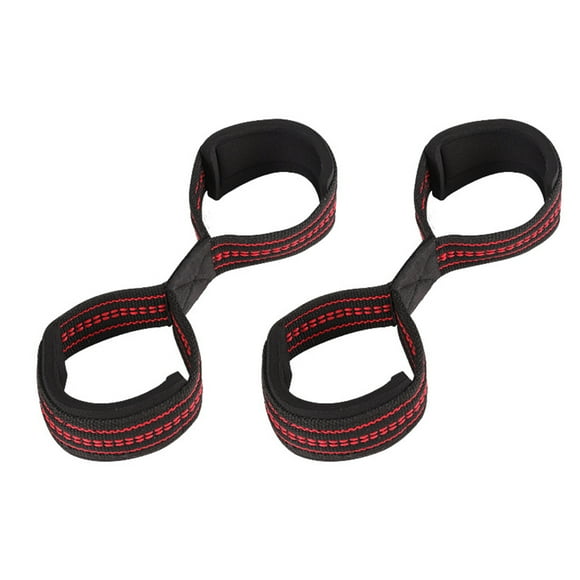 Lifetechs 2 Pcs Figure 8 Lifting Strap Men Women Anti-Slip Padded Weightlifting Grip Band Bodybuilding Powerlifting Strength Training Home Gym Deadlifts Wrist Strap